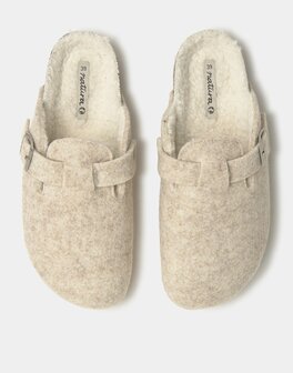 Natura - Schoen - Klomp - Vilt/teddy - off white