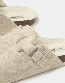 Natura - Schoen - Klomp - Vilt/teddy - off white