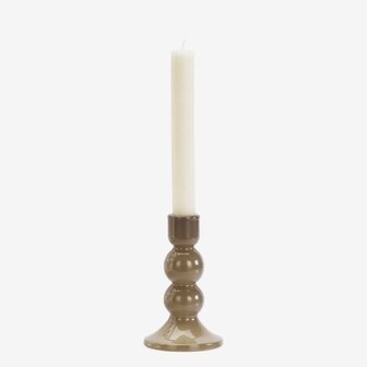Madam Stoltz - kaarshouder - glas - taupe - klein