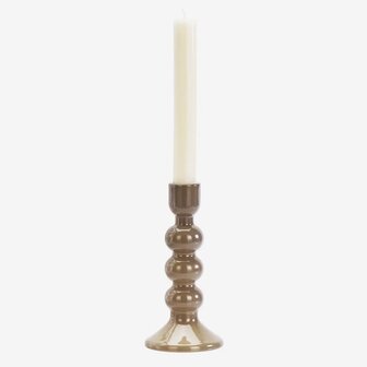 Madam Stoltz - kaarshouder - glas - taupe 