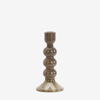 Madam Stoltz - kaarshouder - glas - taupe 