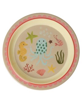 Rice - Melamine bord - koraal - oceaan