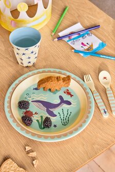 Rice - Melamine bord - blauw - oceaan
