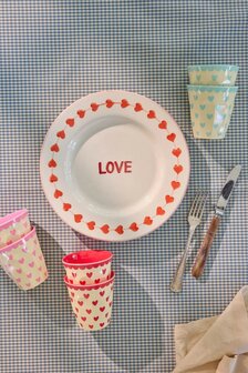 Rice - Melamine Cup - medium - Favorite Hearts Print - Roze