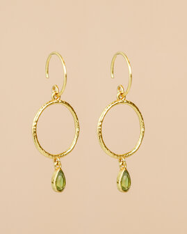 Muja Juma - oorbel -zilver verguld - Oberon - vessonite 3x5mm pear