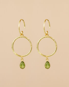 Muja Juma - oorbel -zilver verguld - Oberon - vessonite 3x5mm pear