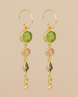 Muja Juma - oorbel -zilver verguld - Mira - vessonite 6mm round