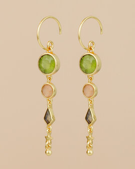 Muja Juma - oorbel -zilver verguld - Mira - vessonite 6mm round