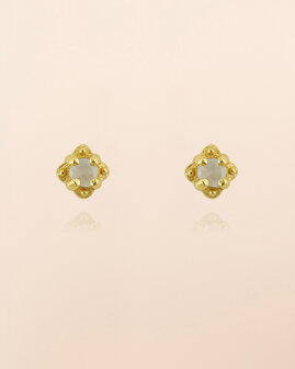 Muja Juma - oorbel -zilver verguld - stud Lepus - prenite 2mm round