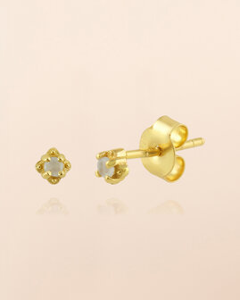 Muja Juma - oorbel -zilver verguld - stud Lepus - prenite 2mm round