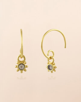 Muja Juma - oorbel -zilver verguld - Lepus - smokey quartz - 2mm round