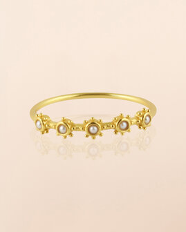 Muja Juma - Ring - goldplated - Volans - Pearl - size 52