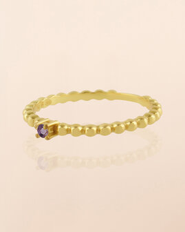 Muja Juma - Ring - goldplated - Vulpecula - Amethyst - size 52
