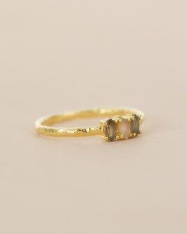 Muja Juma - Ring - goldplated - Capella - Labradorite - size 52
