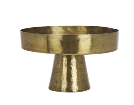 Madam Stoltz - Hand-hammered brass dienblad op voet
