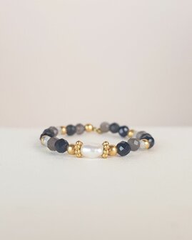 My Heritage - ring - CREATIVITY - labradorite /pearl