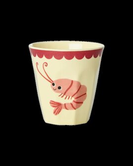 Rice - Melamine Cup - medium - Oceaan print koraal - Garnaal