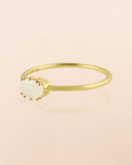 Muja-Juma - Ring - zilver verguld - Hyperion - Witte maansteen - maat 54