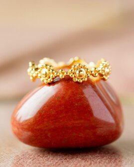 Muja-Juma - Ring - zilver verguld - Cirkels met dots 