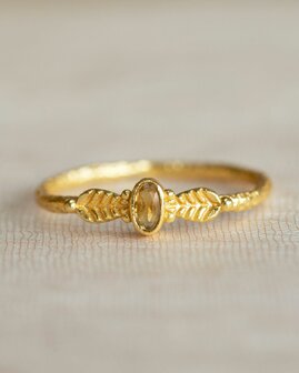 Muja-Juma - Ring - zilver verguld -Adore-Citrien-maat 58