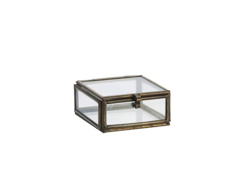 Madam Stoltz - opbergbox glas - 5,5 x 5,5 x 2,5 cm Mini