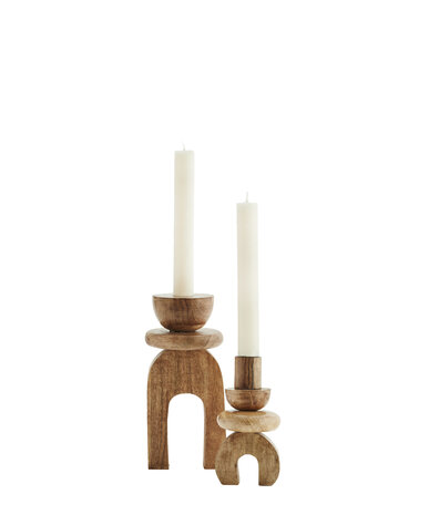 Madame Stoltz - WOODEN CANDLE HOLDERS - set of 2