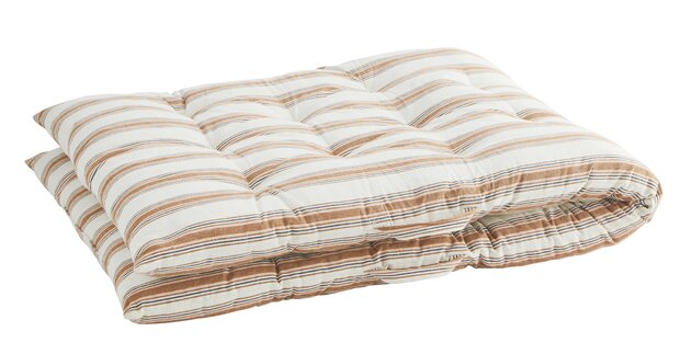 Madam Stoltz - matraskussen 70 x 180 - CINNAMON / OFF WHITE STREEP