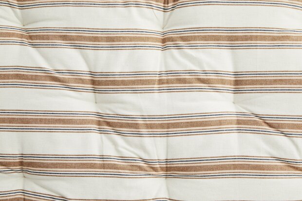 Madam Stoltz - matraskussen 70 x 180 - CINNAMON / OFF WHITE STREEP