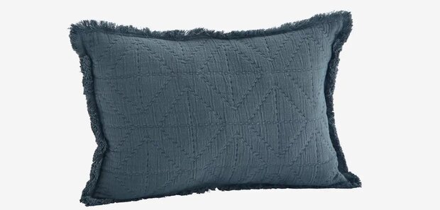 Madam Stoltz - Quilted pillow - cotton - dusty blue