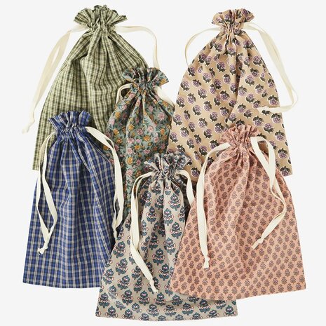 Madam Stoltz - printed cotton bag - multicolor - 30x40 cm