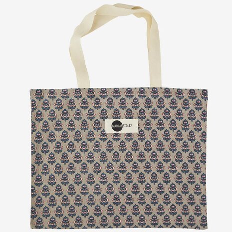 Madam Stoltz - Shopper - printed cotton - multicolor - 50x40 cm