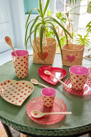 Rice - Melamine Cup - middelgroot - Crème - Darling Hearts Print
