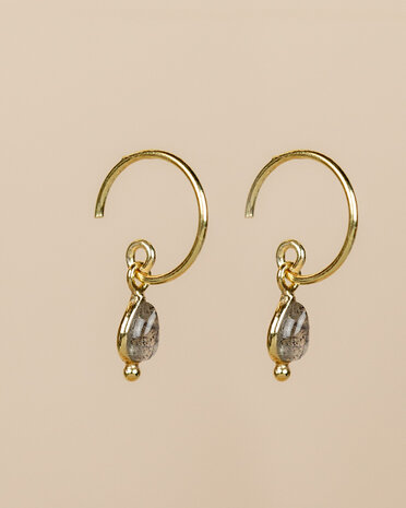 Muja Juma - Earring - goldplated - Baeus - Labradorite