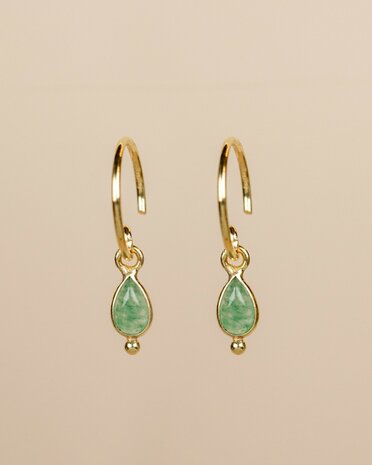 Muja Juma - Earring - goldplated - Baeus - Aventurine