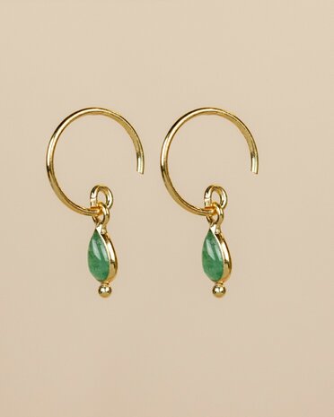 Muja Juma - Earring - goldplated - Baeus - Aventurine