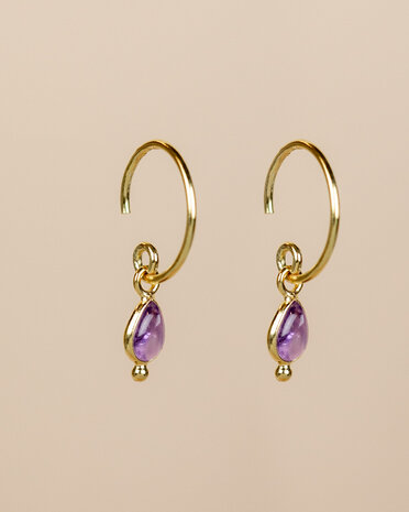 Muja Juma - Earring - goldplated - Baeus - Amethyst