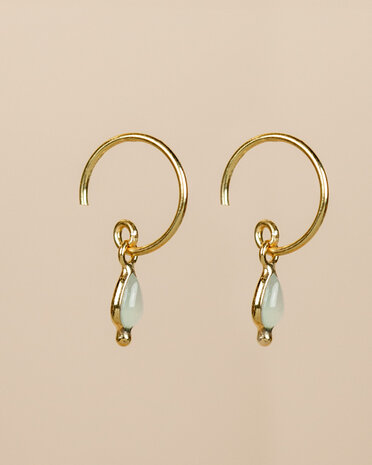 Muja Juma - Oorbel - verguld - Baeus - Aqua chalcedoon