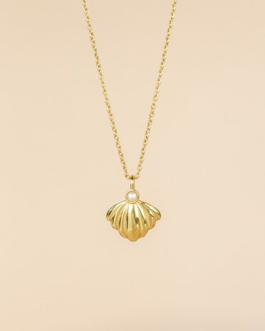Muja Juma - necklace - Gold Plated - Beetle - Pearl