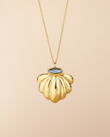 Muja Juma - necklace - Gold Plated - Beetle - Labradorite.