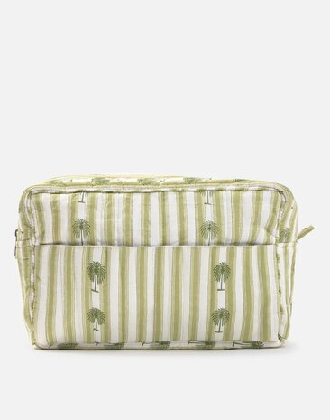 Natura - Toiletry bag - Jaya Palms - Stripes - Green/off white