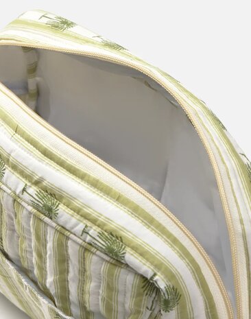 Natura - Toiletry bag - Jaya Palms - Stripes - Green/off white