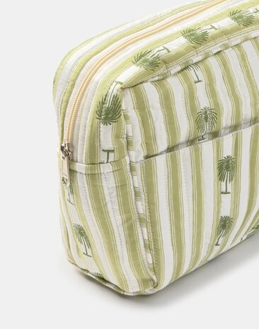 Natura - Toiletry bag - Jaya Palms - Stripes - Green/off white
