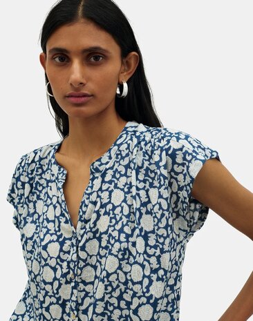 Natura - Blouse met Print - Samarth - Blauw