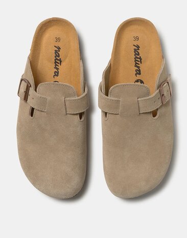 Natura - Schoen - Klomp - Leer - Suede - Beige - Dames