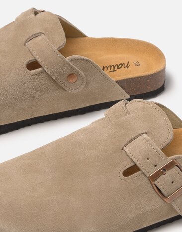 Natura - Schoen - Klomp - Leer - Suede - Beige - Dames