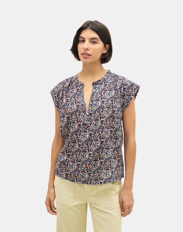 Natura - Printed Blouse - Ishnan - Blue