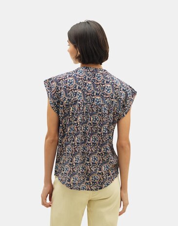Natura - Printed Blouse - Ishnan - Blue