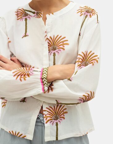 Natura - Printed Blouse - Tropic - Multicolor/white