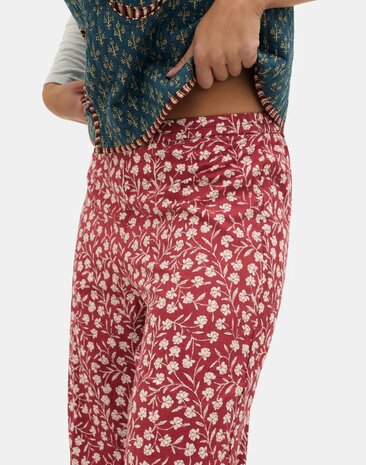 Natura - Broek met print - Eshan - Burgundy 