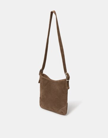 Natura - Crossbody bag - Suede - Chocolate brown